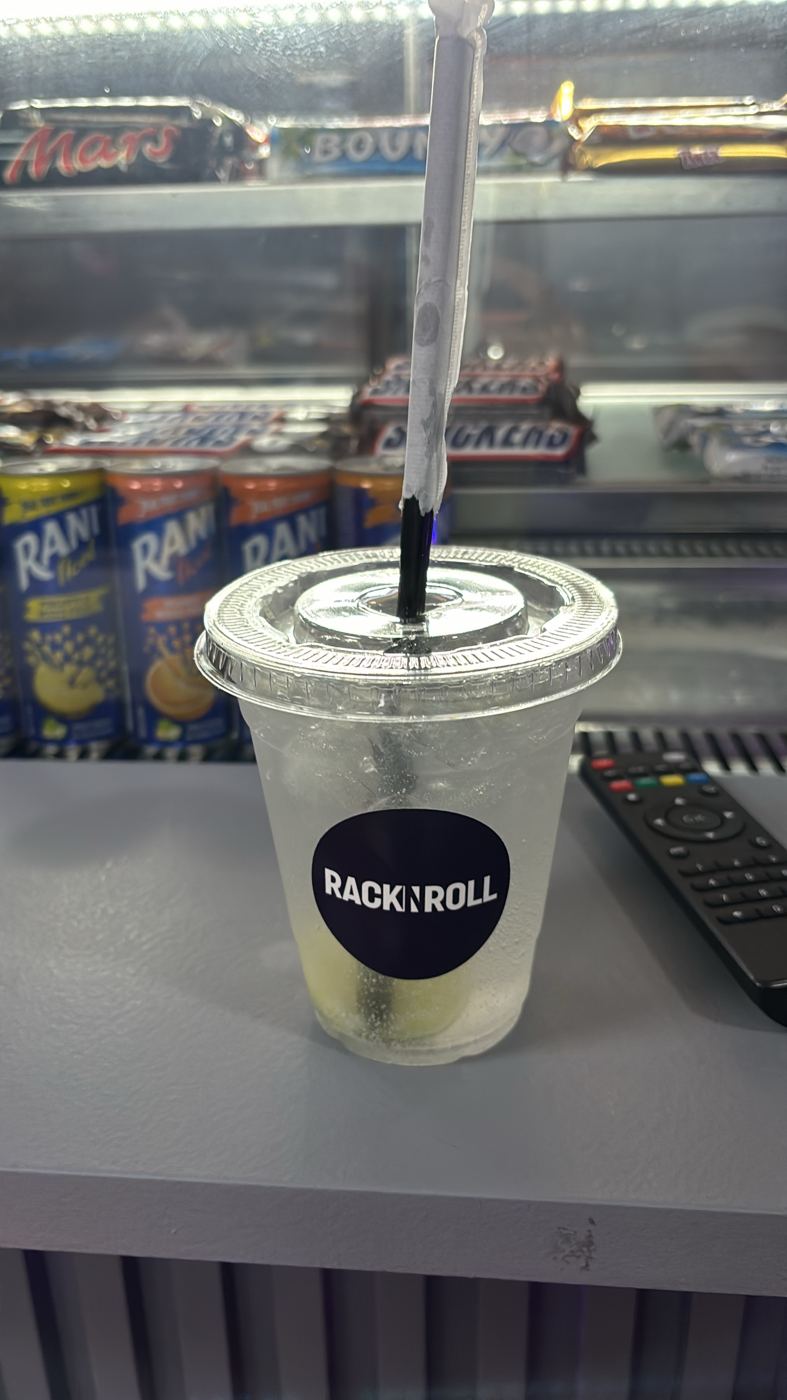 A RACK N ROLL iced drink